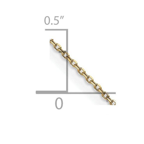 0.8mm 14K Yellow Gold Solid Diamond Cut Rolo Chain Necklace, 16 Inch - Picture 2 of 4